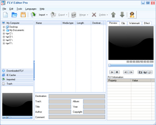 Click to view Moyea FLV Editor Pro 3.1.13.0 screenshot